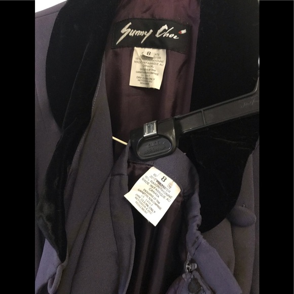 SUNNY CHOI Vintage Blazer Jacket Pencil Skirt Suite Velvet Classic Formal - Picture 6 of 7